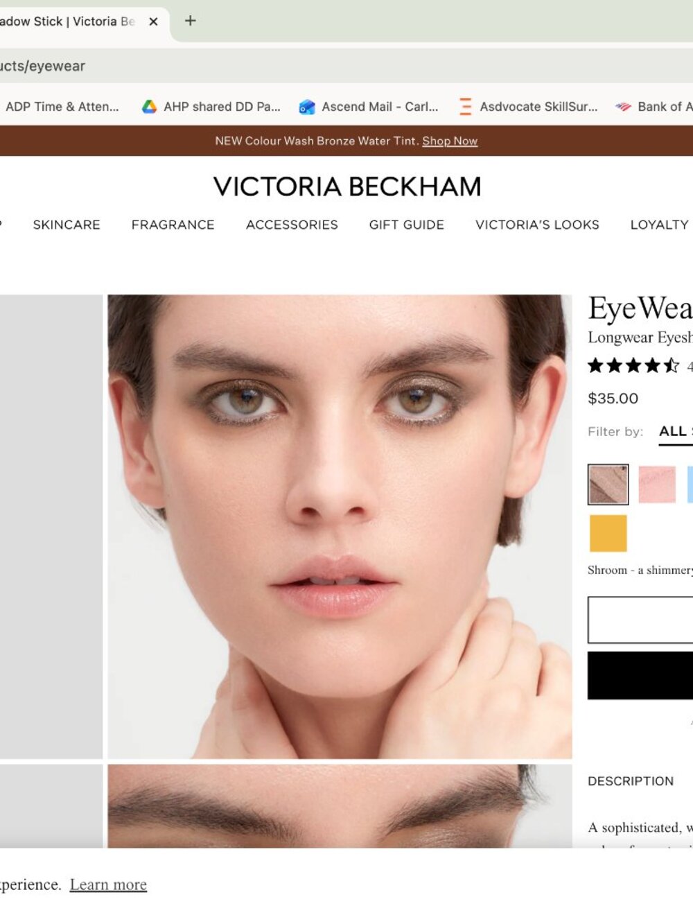 Victoria Beckham bundle, 4 eyeshadow sticks; all current colors on designer site